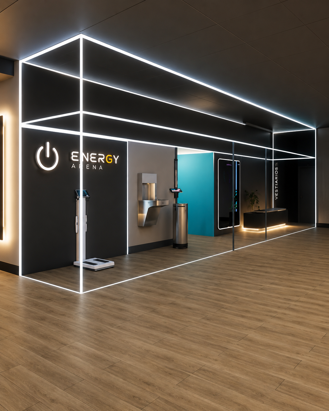 Prévia 3D do ambiente principal da Energy Arena